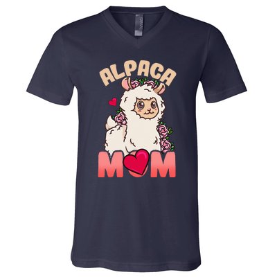 Alpaca Just A Who Loves Alpacas Alpaca Mom V-Neck T-Shirt