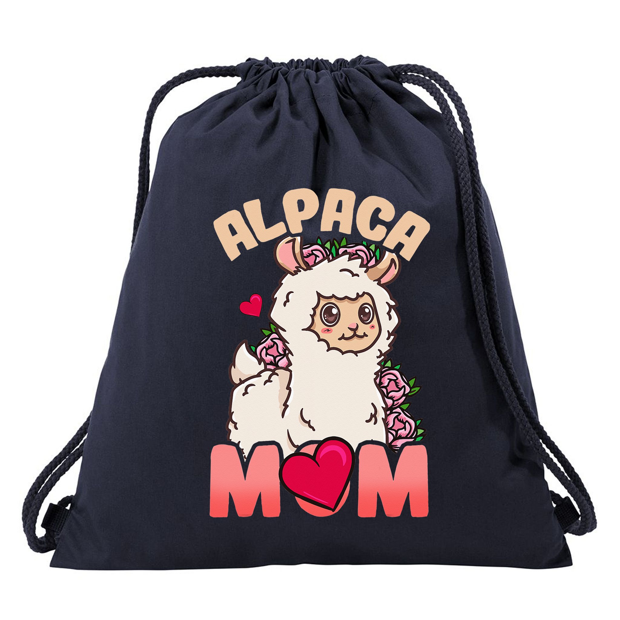 Alpaca Just A Who Loves Alpacas Alpaca Mom Drawstring Bag
