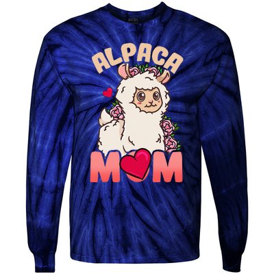 Alpaca Just A Who Loves Alpacas Alpaca Mom Tie-Dye Long Sleeve Shirt