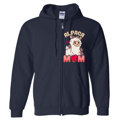 Alpaca Just A Who Loves Alpacas Alpaca Mom Full Zip Hoodie