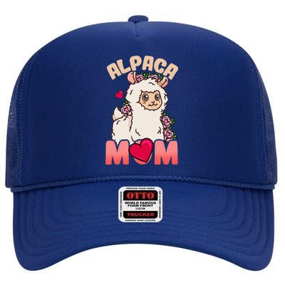 Alpaca Just A Who Loves Alpacas Alpaca Mom High Crown Mesh Back Trucker Hat