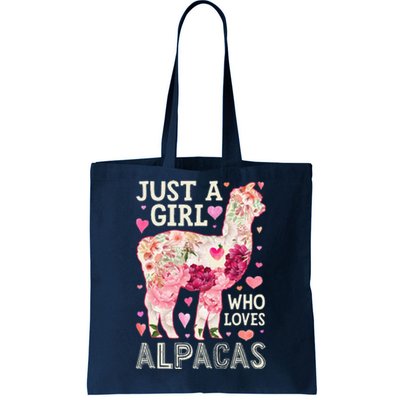 Alpaca Just A Who Loves Alpacas Flower  Floral Tote Bag