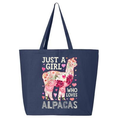 Alpaca Just A Who Loves Alpacas Flower  Floral 25L Jumbo Tote