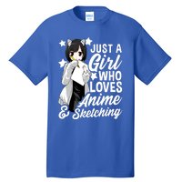 Anime Just A Who Loves Anime And Sketching Drawing Funny Gift Tall T-Shirt