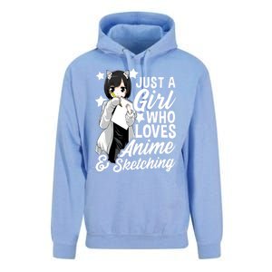 Anime Just A Who Loves Anime And Sketching Drawing Funny Gift Unisex Surf Hoodie