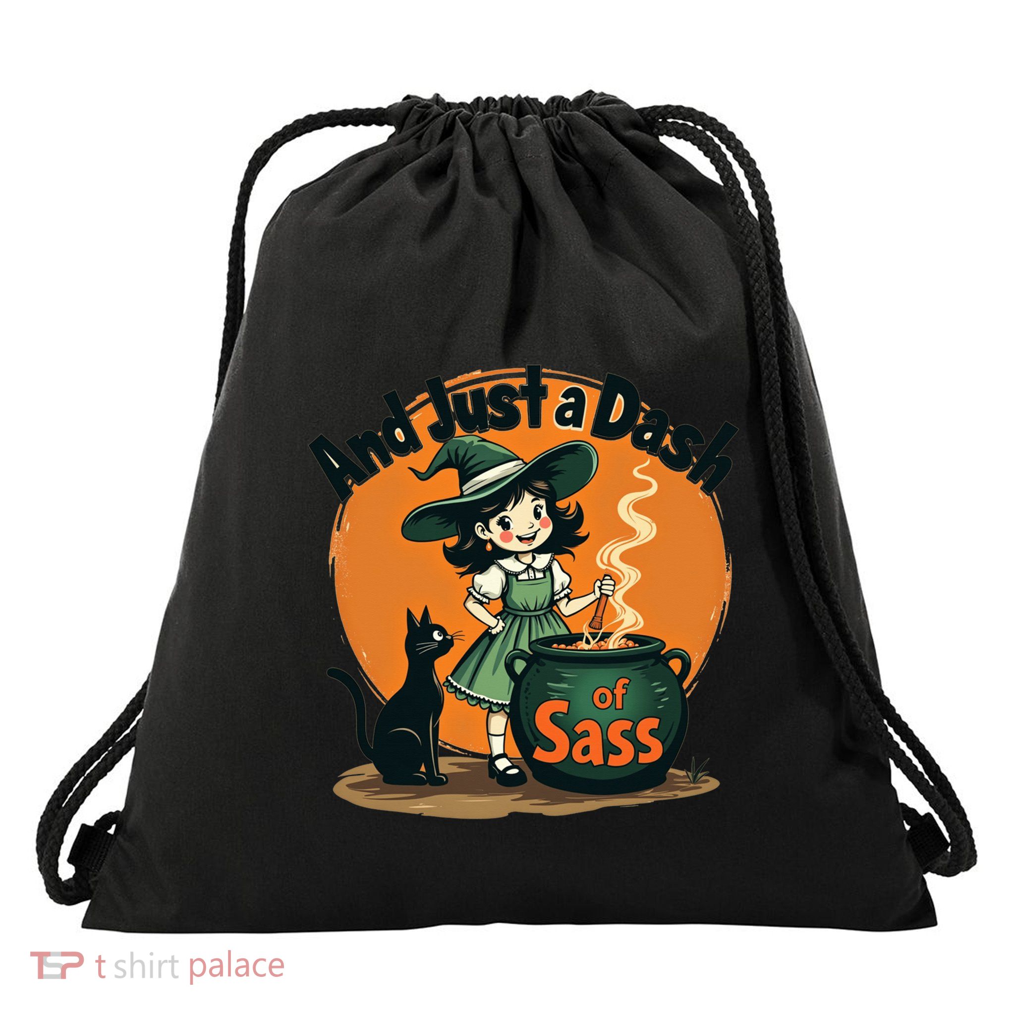 And Just A Dash Of Sass Baby Happy Halloween Witch Drawstring Bag