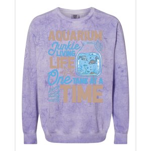 Aquarium Junkie And Fishkeeping Lover Fish Tank Aquarium Colorblast Crewneck Sweatshirt