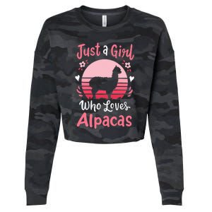 Alpaca Just a Who Loves Alpacas Cropped Pullover Crew