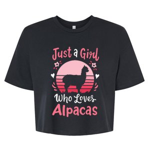 Alpaca Just a Who Loves Alpacas Bella+Canvas Jersey Crop Tee