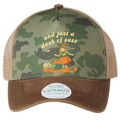 And Just A Dash Of Sass Baby Halloween Witch Happy Halloween Legacy Tie Dye Trucker Hat