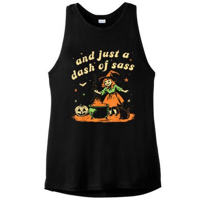 And Just A Dash Of Sass Baby Halloween Witch Happy Halloween Ladies PosiCharge Tri-Blend Wicking Tank