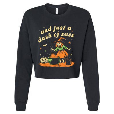 And Just A Dash Of Sass Baby Halloween Witch Happy Halloween Cropped Pullover Crew