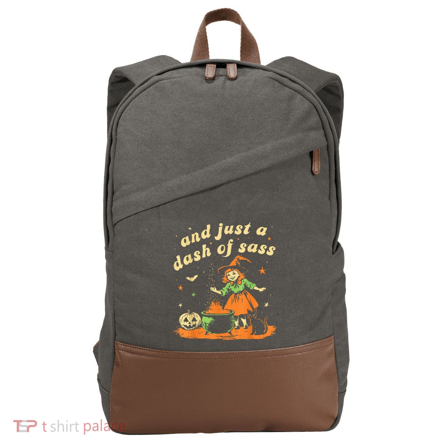 And Just A Dash Of Sass Baby Halloween Witch Happy Halloween Cotton Canvas Backpack