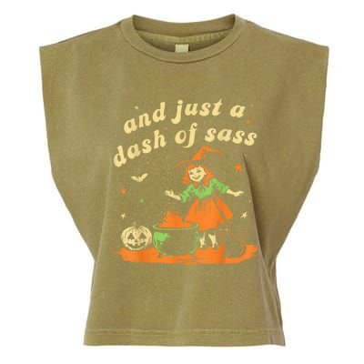 And Just A Dash Of Sass Baby Halloween Witch Happy Halloween Garment-Dyed Women's Muscle Tee