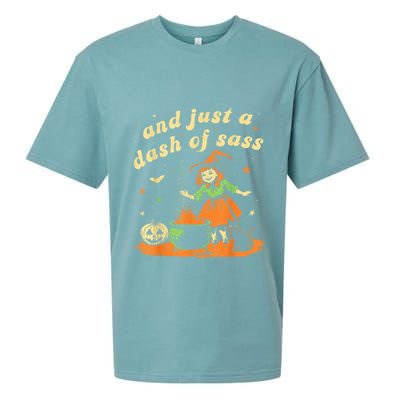 And Just A Dash Of Sass Baby Halloween Witch Happy Halloween Sueded Cloud Jersey T-Shirt
