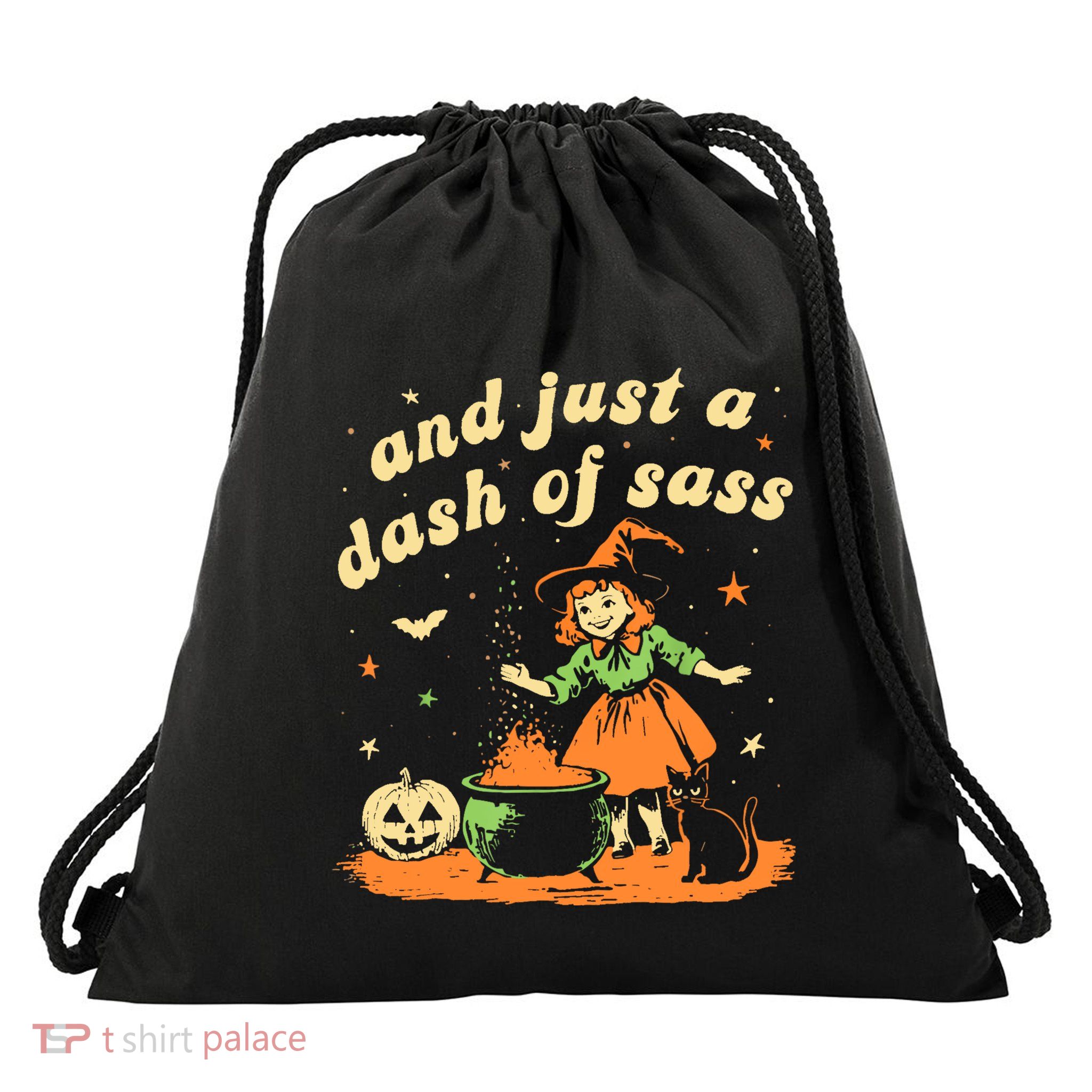 And Just A Dash Of Sass Baby Halloween Witch Drawstring Bag