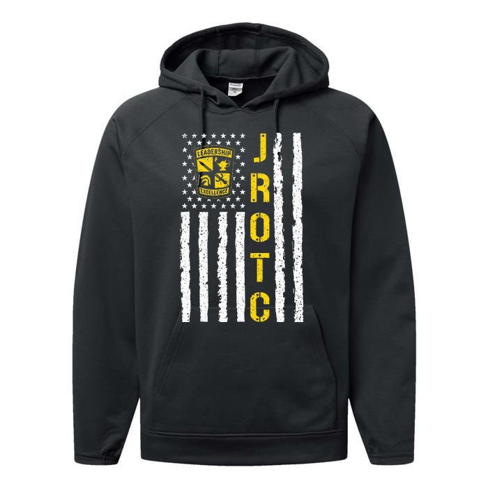 Army JROTC American Flag Junior ROTC Leadership Excellence Performance Fleece Hoodie