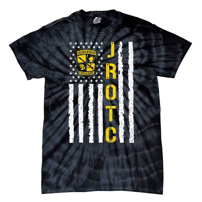 Army JROTC American Flag Junior ROTC Leadership Excellence Tie-Dye T-Shirt