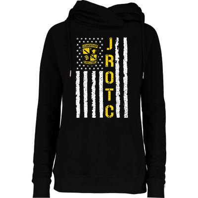 Army JROTC American Flag Junior ROTC Leadership Excellence Womens Funnel Neck Pullover Hood