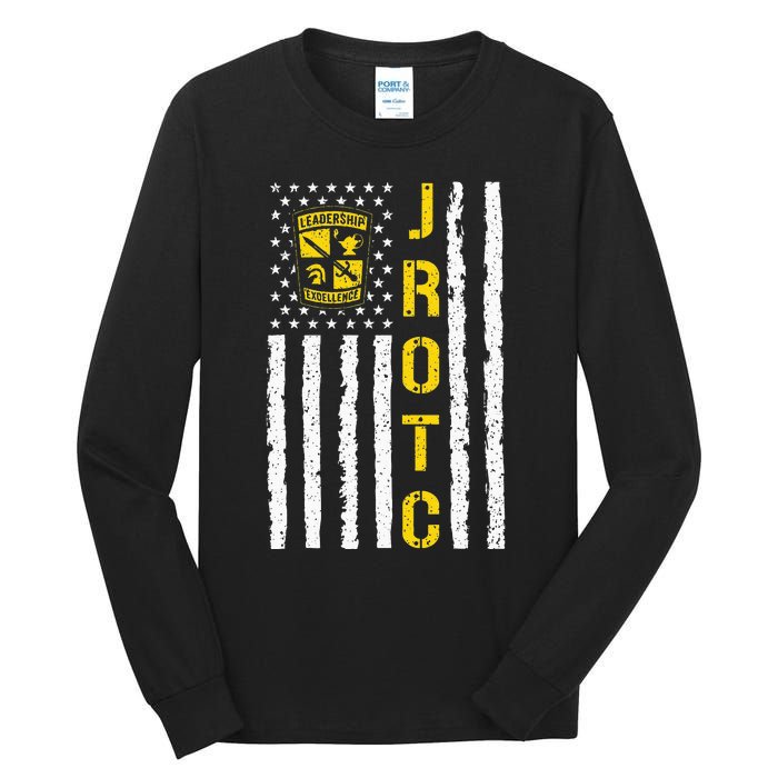 Army JROTC American Flag Junior ROTC Leadership Excellence Tall Long Sleeve T-Shirt