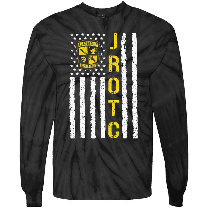 Army JROTC American Flag Junior ROTC Leadership Excellence Tie-Dye Long Sleeve Shirt