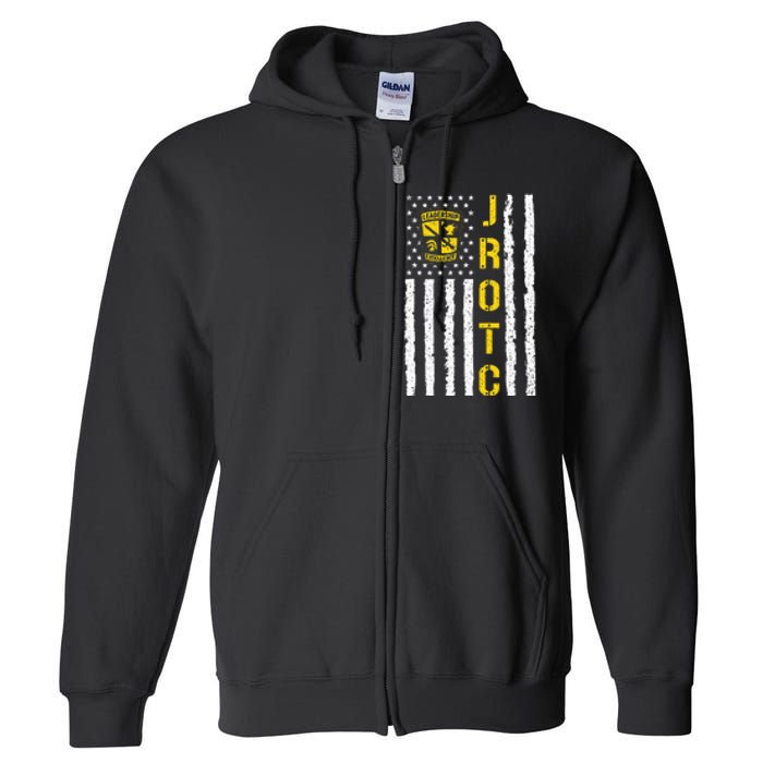 Army JROTC American Flag Junior ROTC Leadership Excellence Full Zip Hoodie