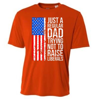 Antiliberal Just A Regular Dad Trying Not To Raise Liberals Cooling Performance Crew T-Shirt