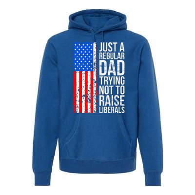 Antiliberal Just A Regular Dad Trying Not To Raise Liberals Premium Hoodie