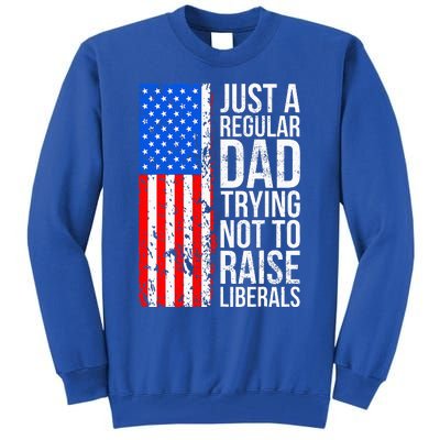 Antiliberal Just A Regular Dad Trying Not To Raise Liberals Tall Sweatshirt