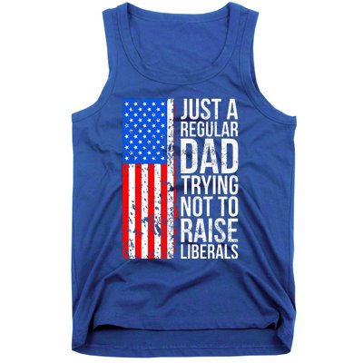 Antiliberal Just A Regular Dad Trying Not To Raise Liberals Tank Top