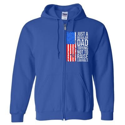 Antiliberal Just A Regular Dad Trying Not To Raise Liberals Full Zip Hoodie