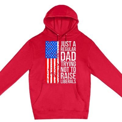 Antiliberal Just A Regular Dad Trying Not To Raise Liberals Premium Pullover Hoodie