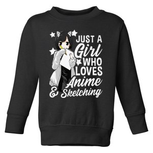 Anime  Just A  Who Loves Anime and Sketching Drawing  Toddler Sweatshirt