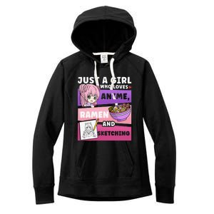 Anime Just a Who Loves Anime Ra and Sketching Women's Fleece Hoodie