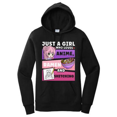 Anime Just a Who Loves Anime Ra and Sketching Women's Pullover Hoodie