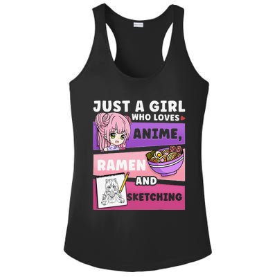 Anime Just a Who Loves Anime Ra and Sketching Ladies PosiCharge Competitor Racerback Tank