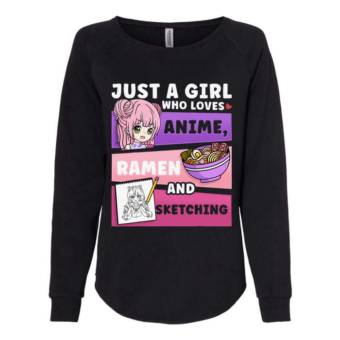 Anime Just a Who Loves Anime Ra and Sketching Womens California Wash Sweatshirt