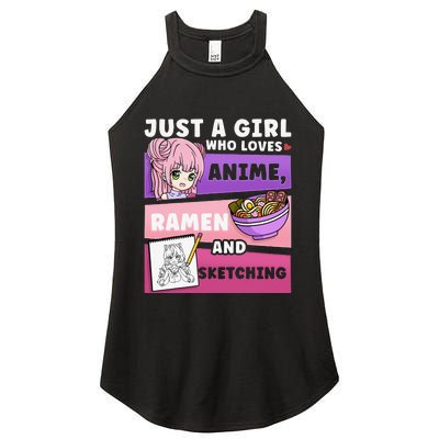 Anime Just a Who Loves Anime Ra and Sketching Women's Perfect Tri Rocker Tank