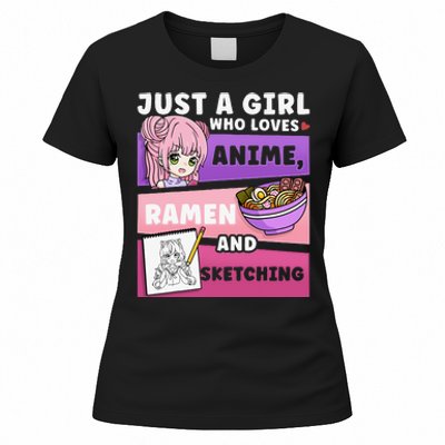 Anime Just a Who Loves Anime Ra and Sketching Women's T-Shirt