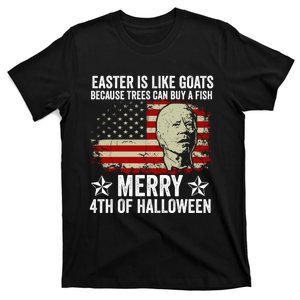 Anti Joe Biden Merry 4th Of Halloween 4th Of July T-Shirt