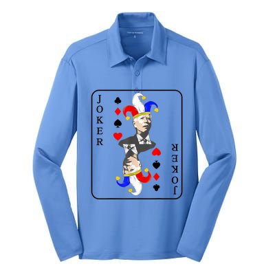 Anti Joe Biden Funny Biden Joker Playing Card Silk Touch Performance Long Sleeve Polo