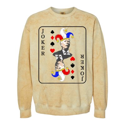 Anti Joe Biden Funny Biden Joker Playing Card Colorblast Crewneck Sweatshirt