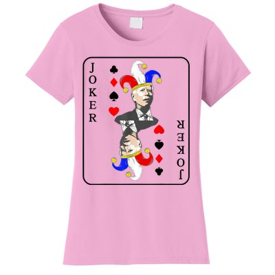 Anti Joe Biden Funny Biden Joker Playing Card Women's T-Shirt