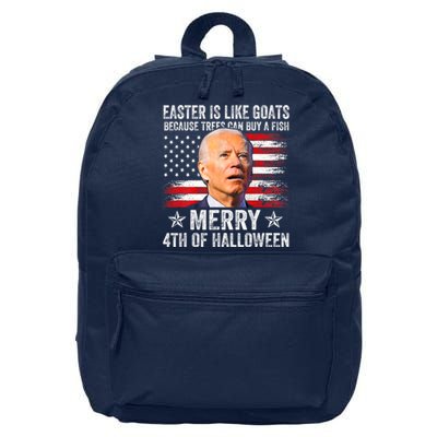 Anti Joe Biden Merry 4th Of Easter 4th Of July Merry 4th Of Faster 16 in Basic Backpack