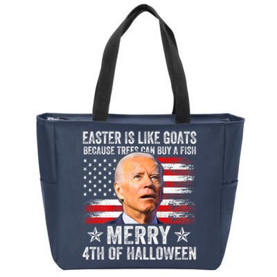 Anti Joe Biden Merry 4th Of Easter 4th Of July Merry 4th Of Faster Zip Tote Bag