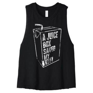 A Juice Box Saved My Life Blood Sugar Diabetes Awareness Women's Racerback Cropped Tank