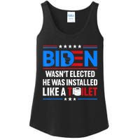 Anti Joe Biden Wasnt Elected He Was Installed Like A Toilet Ladies Essential Tank