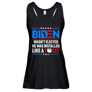 Anti Joe Biden Wasnt Elected He Was Installed Like A Toilet Ladies Essential Flowy Tank