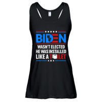 Anti Joe Biden Wasnt Elected He Was Installed Like A Toilet Ladies Essential Flowy Tank