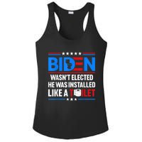 Anti Joe Biden Wasnt Elected He Was Installed Like A Toilet Ladies PosiCharge Competitor Racerback Tank